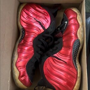 Nike Varsity Red and Black Foamposite Sneakers
